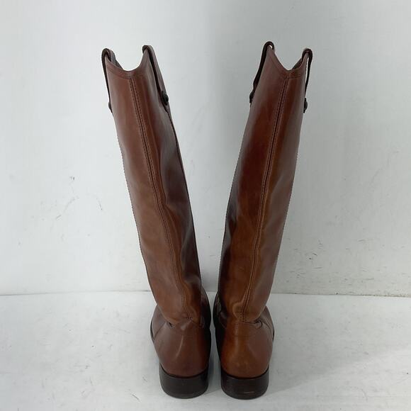 Frye Melissa Button Brown Leather Tall Riding Boots Women's Size 8 Preowned - Picture 3 of 6
